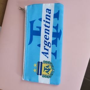 Argentina National Football Futbol Soccer Crest Pencil Pouch Travel Bag